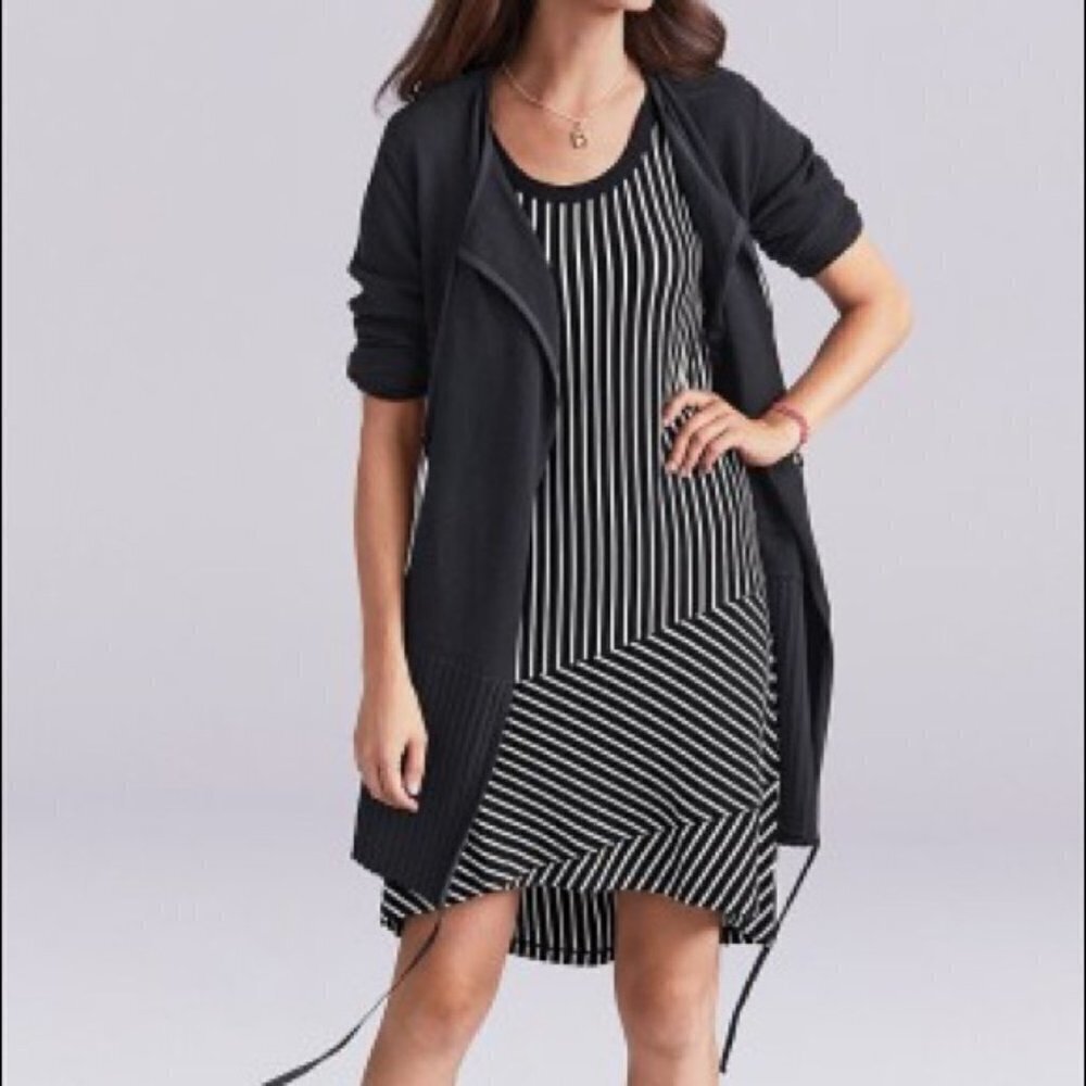 CABI ATC Offhand Cardigan Black M #5827 EUC